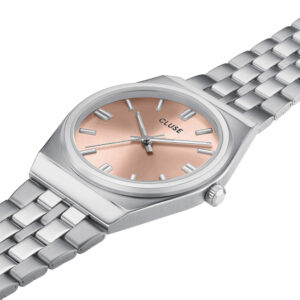 CLUSE Retro 70's Watch Steel Light Salmon Silver Colour