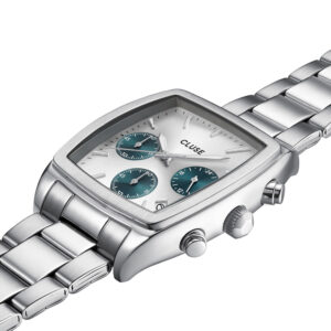 CLUSE Quartaut Chrono Watch Steel Blue Full Silver Colour